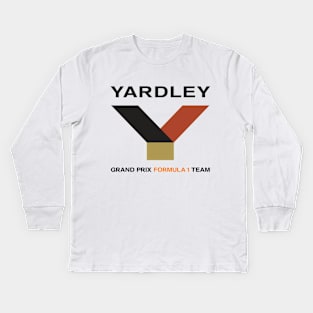 Yardley Grand Prix Formula 1 Team 1971-74 F1 logo - BRM, McLaren, Jo Siffert, Peter Revson, Denny Hulme, Jody Sheckter, Kids Long Sleeve T-Shirt